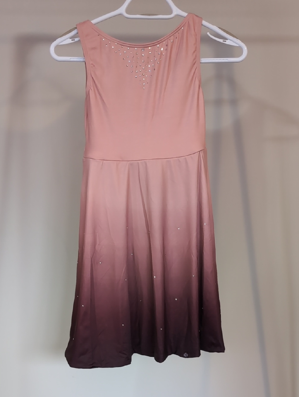 Kids Pink Ombré Dress Costume with Rhinestone Detail
